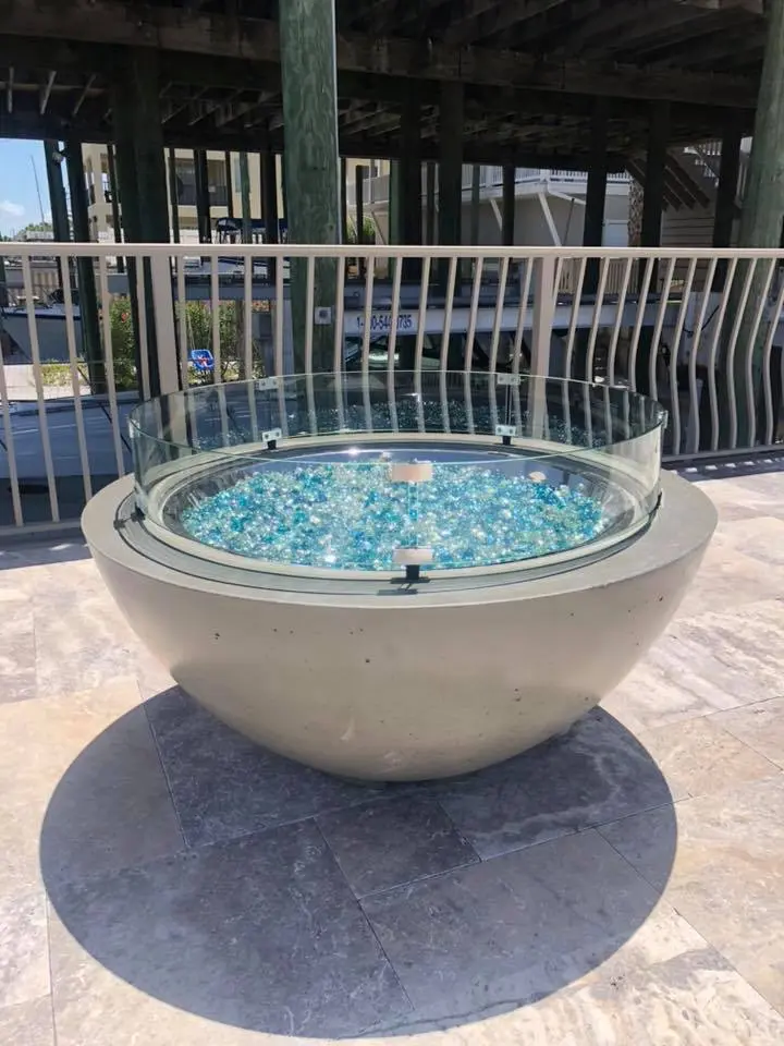 Outdoor fire pit installation